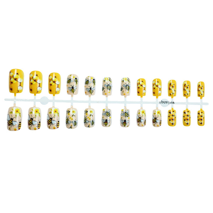 Bee-Themed Press-On Nail Art Set Stornfield