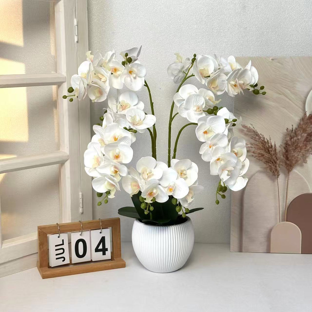 Lifelike Decorative Orchid Arrangement for Indoor Display