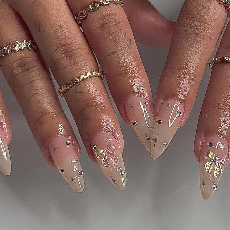 Artful stiletto nails with elegant decoration design Stornfield