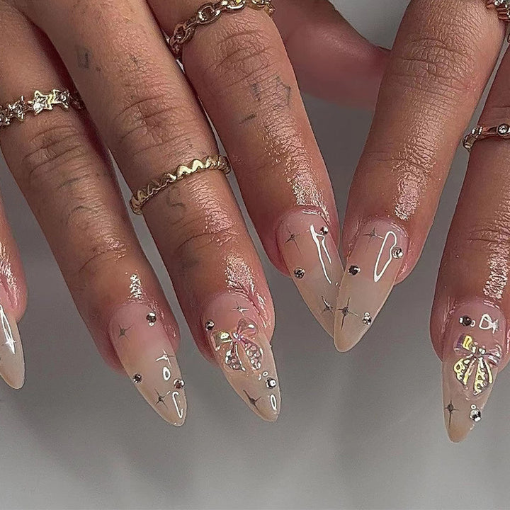 Artful stiletto nails with elegant decoration design Stornfield