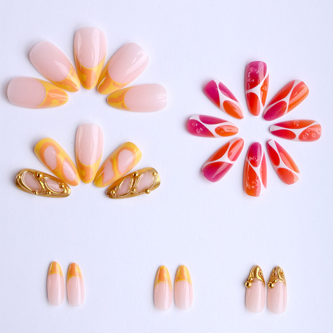 Creative art fake nails with modern accents Stornfield