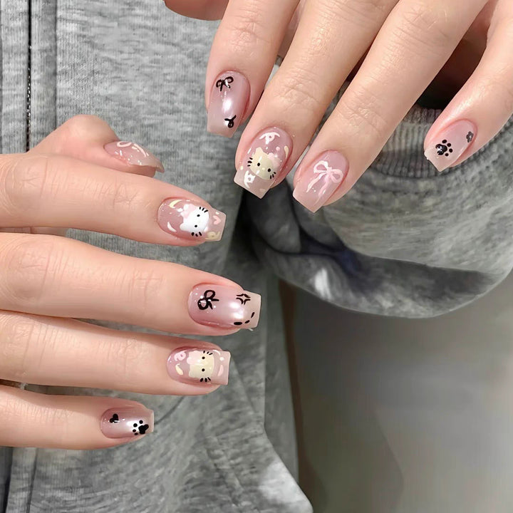 Cute Bunny-Themed Press-On Nail Art Set Stornfield