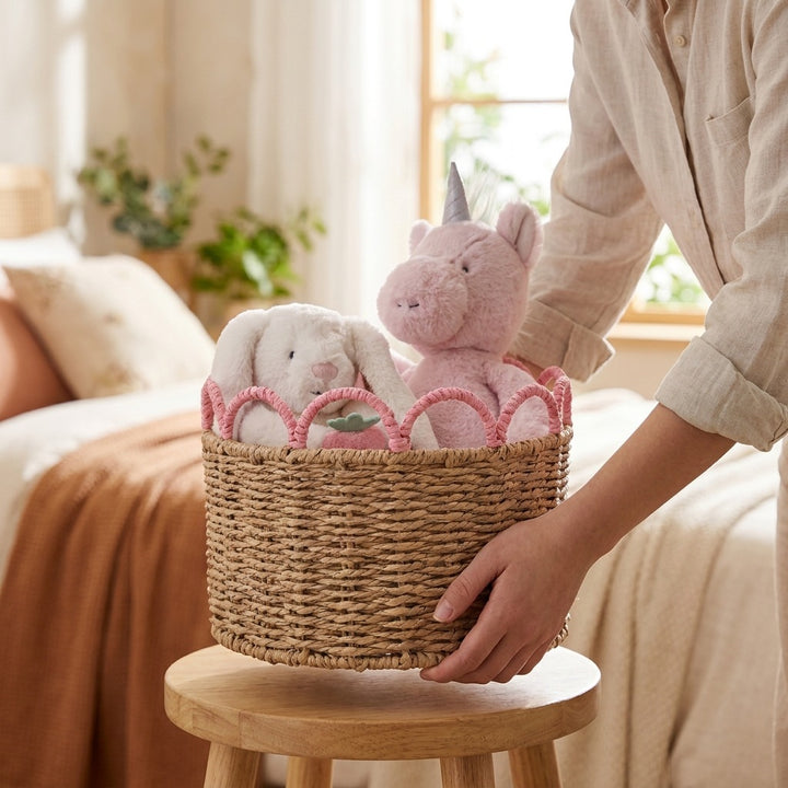 Decorative storage basket with wave pattern Stornfield