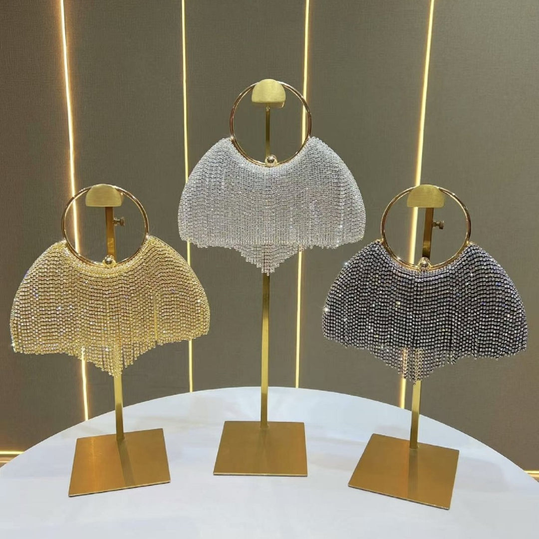 Crystal-Studded Decorative Evening Handbag