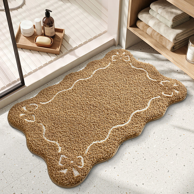 Plush Scalloped Edge Bathroom Mat