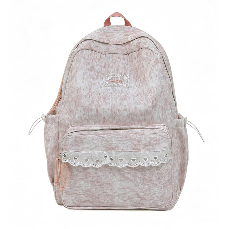 Stylish Backpack with Decorative Lace Trim Stornfield