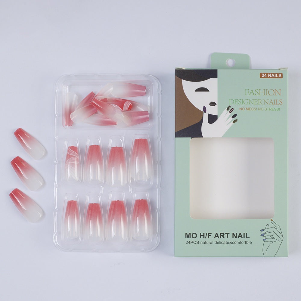 Art nails with elegant ombre and floral pattern Stornfield