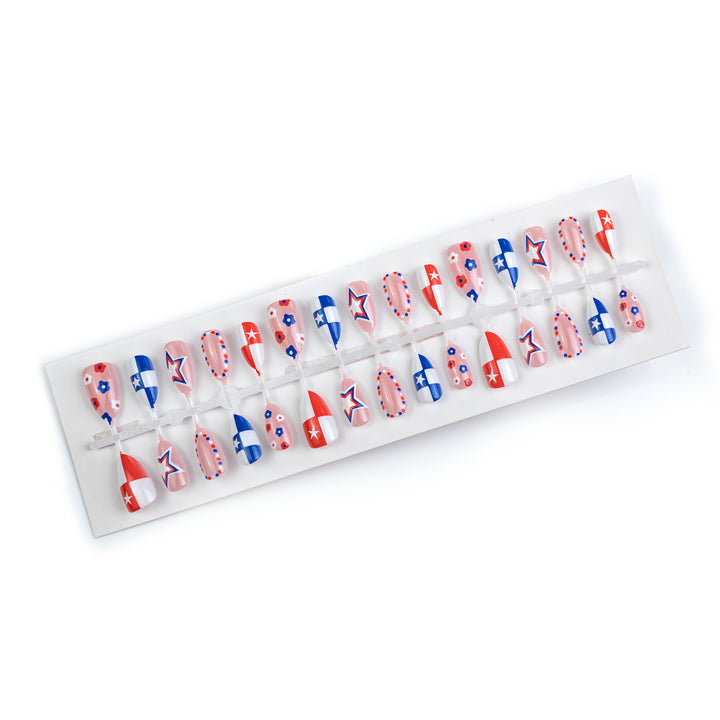 Thematic Star and Stripe Press-On Nails
