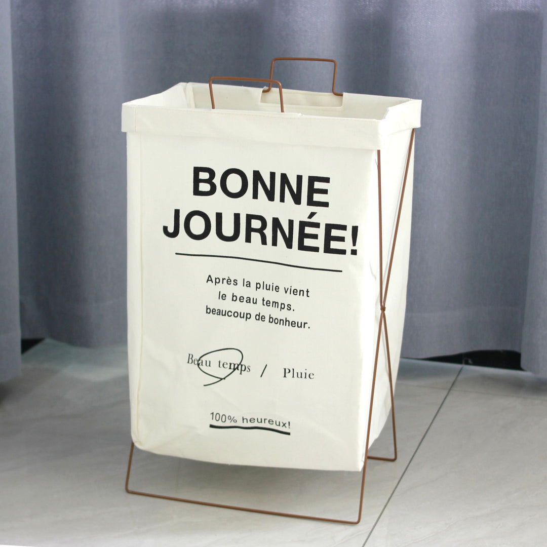 Decorative laundry basket with inspiring quotes Stornfield