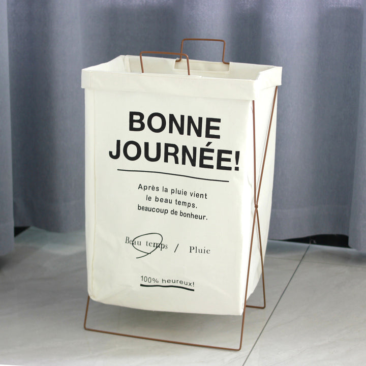 Decorative laundry basket with inspiring quotes Stornfield