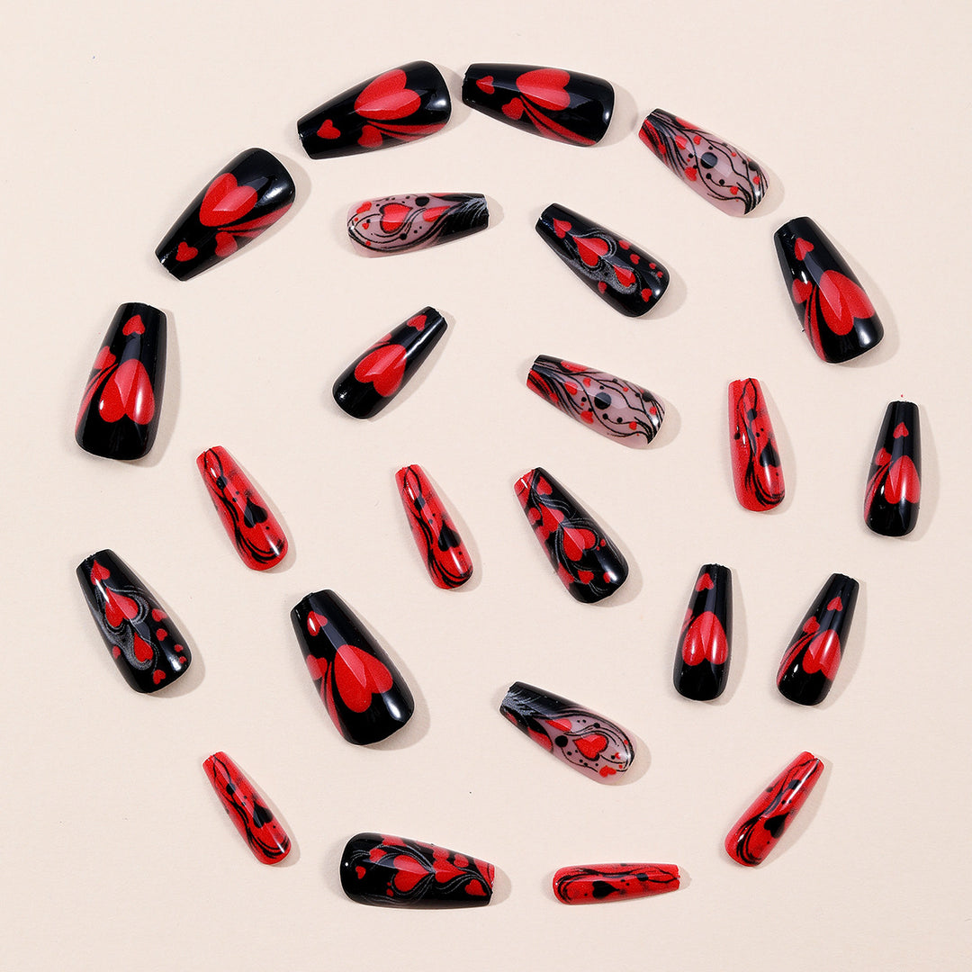 Heart-Patterned 3D Nail Art Extensions Stornfield