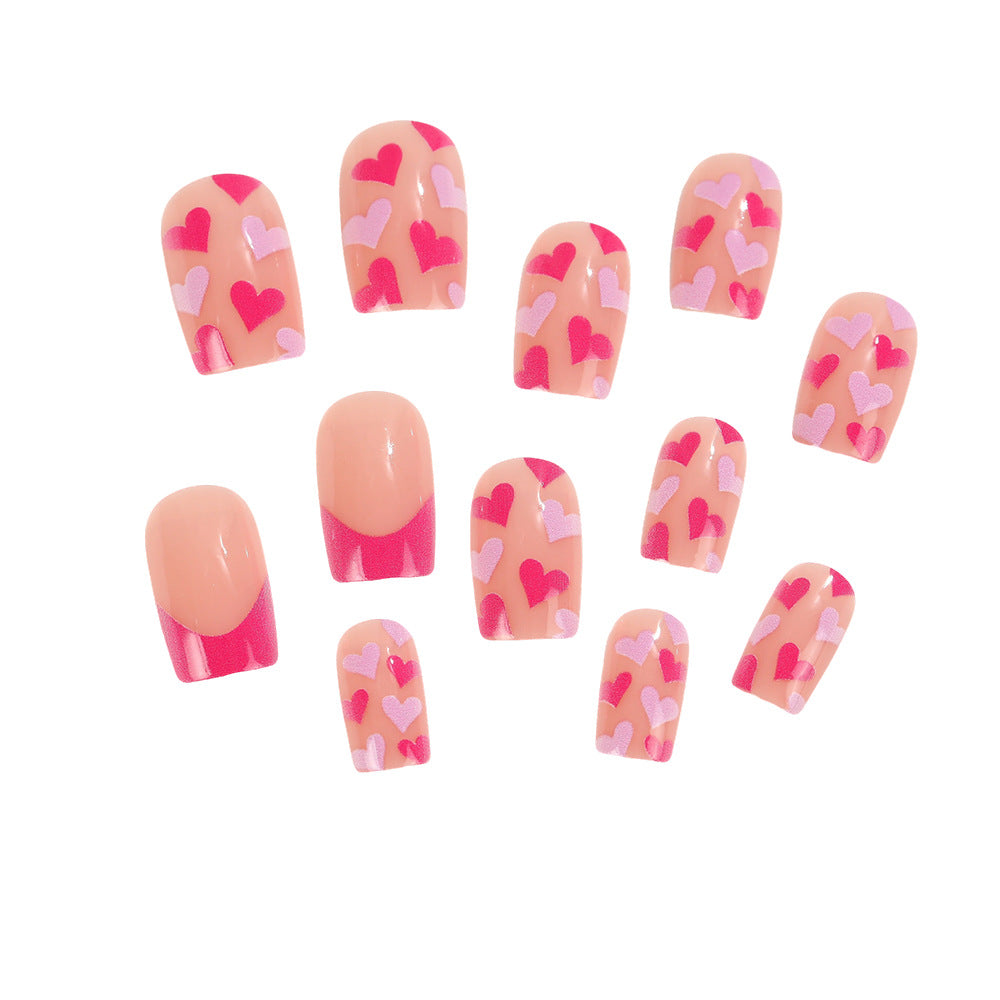 Artificial nails with romantic heart designs Stornfield