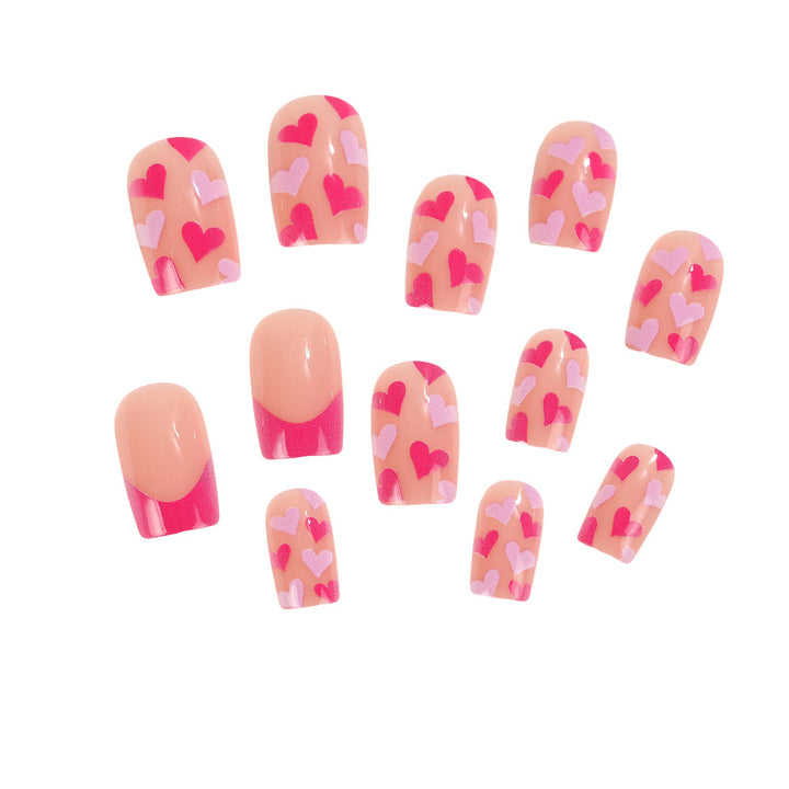 Artificial nails with romantic heart designs Stornfield