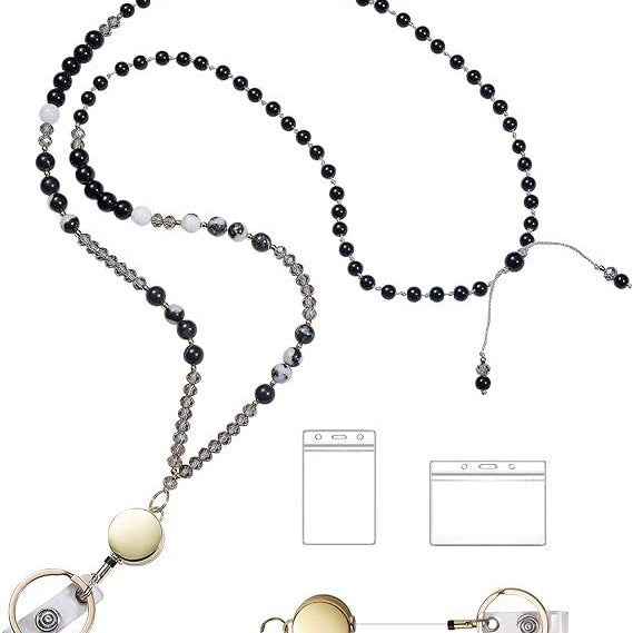 Beaded Eyewear Lanyard with Retractable Clip Stornfield