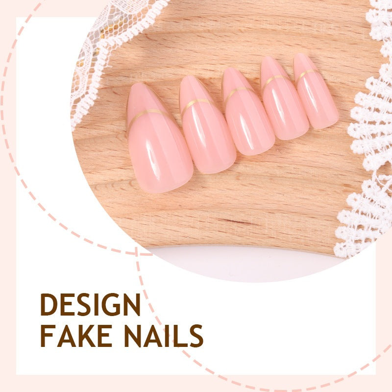 Artificial nail set with elegant gold accent Stornfield