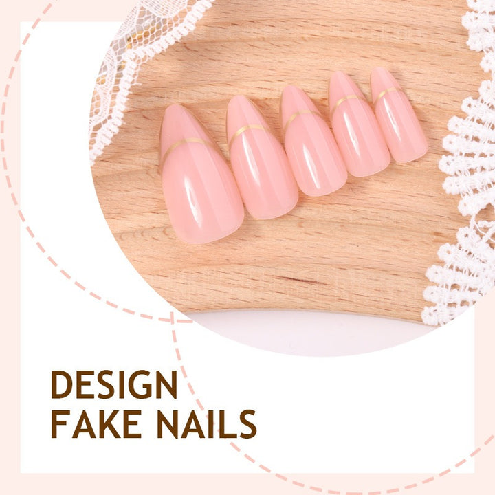 Artificial nail set with elegant gold accent Stornfield