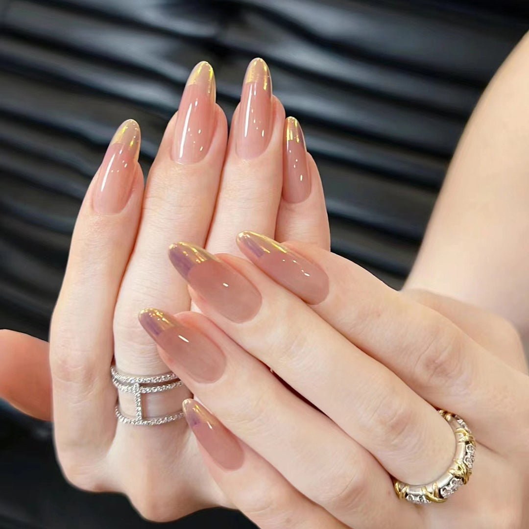 Artificial nail extensions with elegant ombre design Stornfield