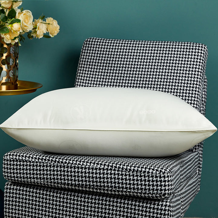All-Season Breathable Down-Alternative Bed Pillow with Bamboo-Blend Cover