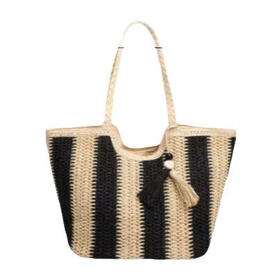 Beach bag with cheerful stripes and tassel details Stornfield