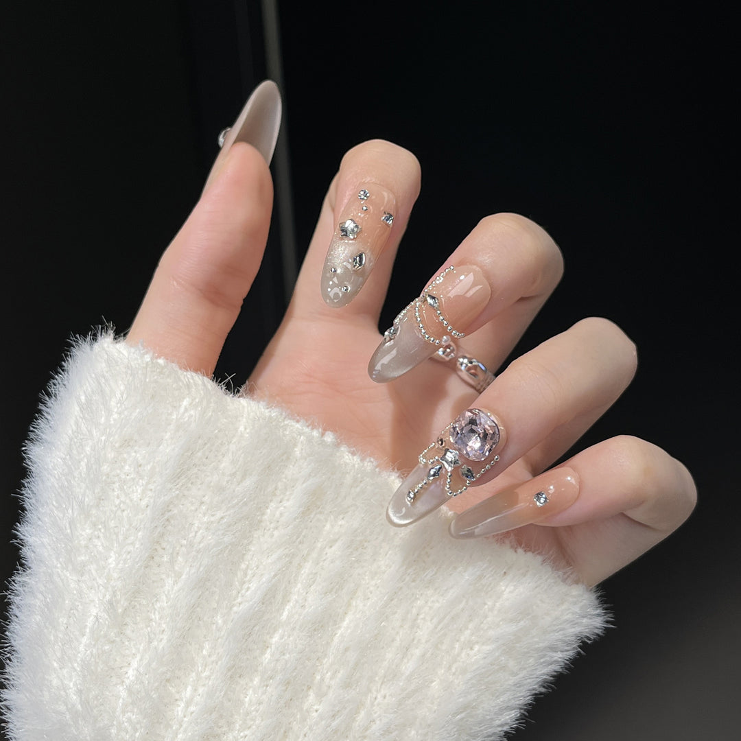 Luxury Rhinestone-Embellished Nail Art Extensions Stornfield