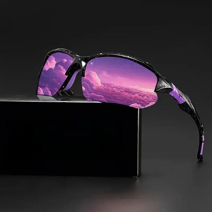 Unisex nan sporty performance sunglasses with semi-rim polarized UV protection anti-slip nose pads Stornfield