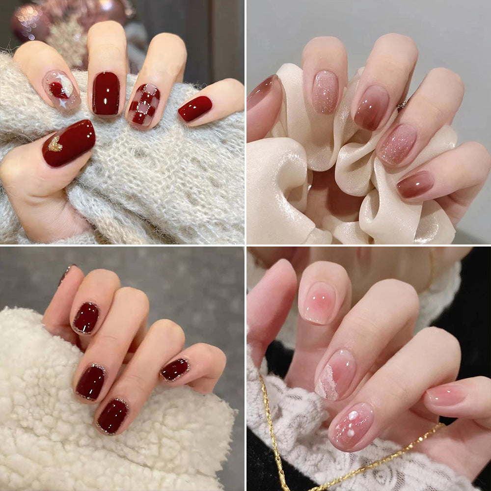 High-gloss artificial nails with rose effect Stornfield