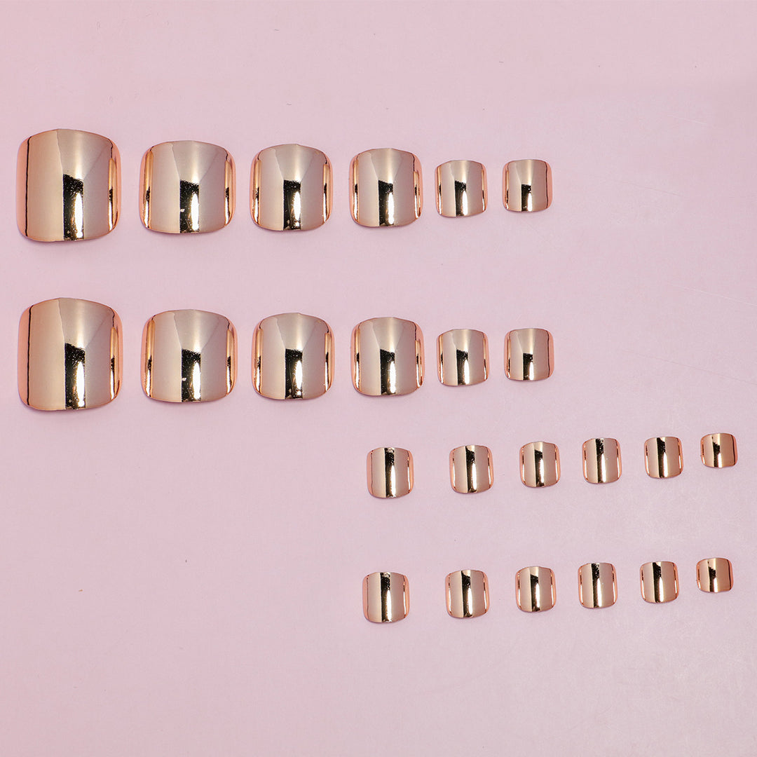 Metallic Press-On Toenail Set Stornfield
