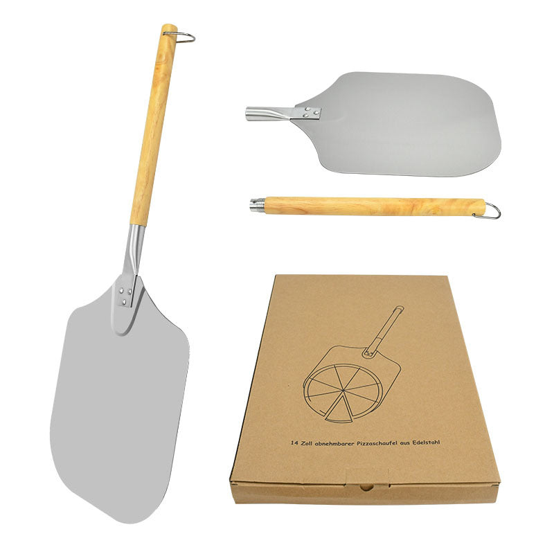 detachable wooden handle stainless steel pizza peel paddle for ovens and grills Stornfield