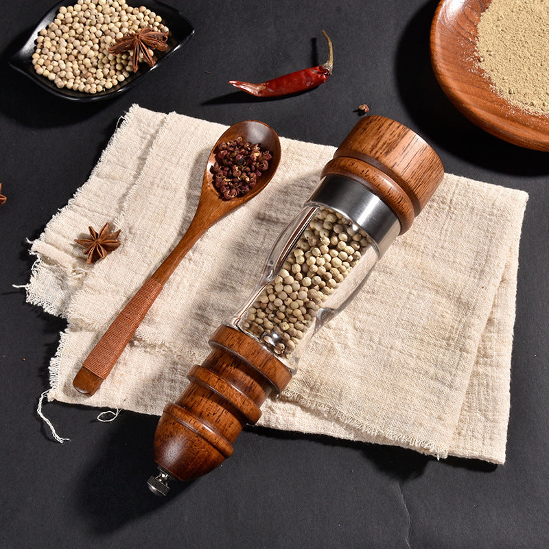 High-quality wood and glass pepper mill Stornfield