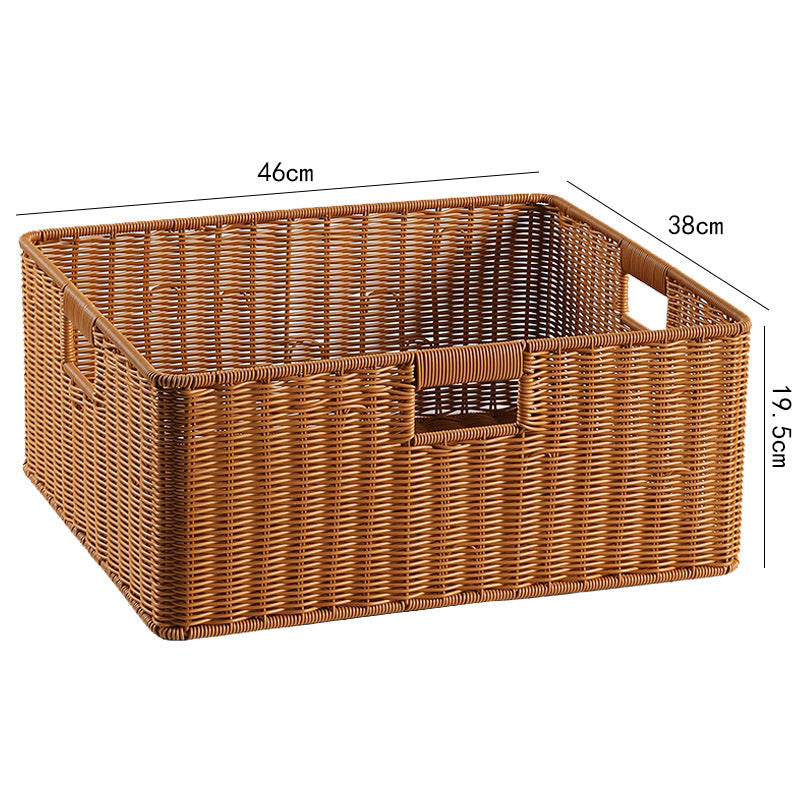 Handwoven Storage Basket with Cutout Handles Stornfield