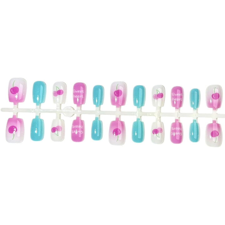 Playful Cherry-Themed Press-On Nail Set