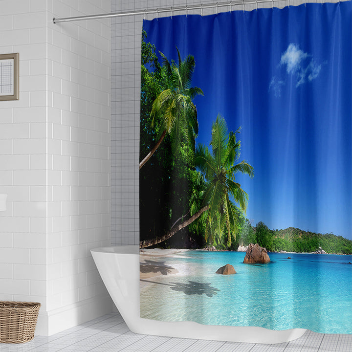 Tropical Beach Scene Shower Curtain Stornfield