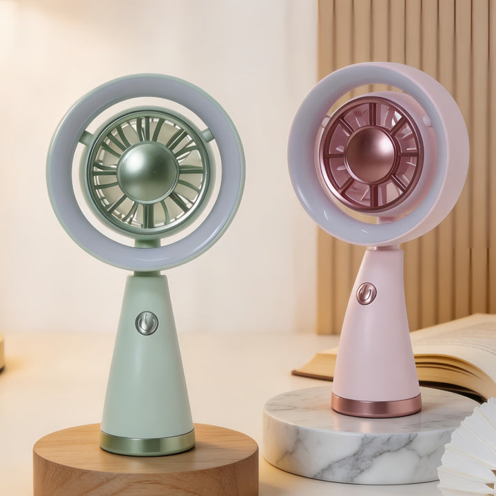Women Portable RGB Hand Fan with USB Charging Function Stornfield