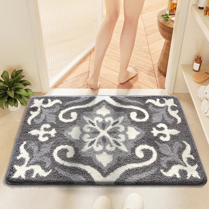 Soft Textured Abstract Pattern Bath Mat