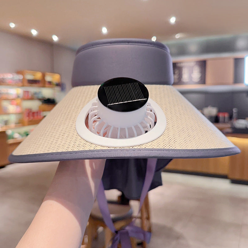 Bbreathable sun hat with two integrated mini fans, wide brim and adjustable chin strap Stornfield