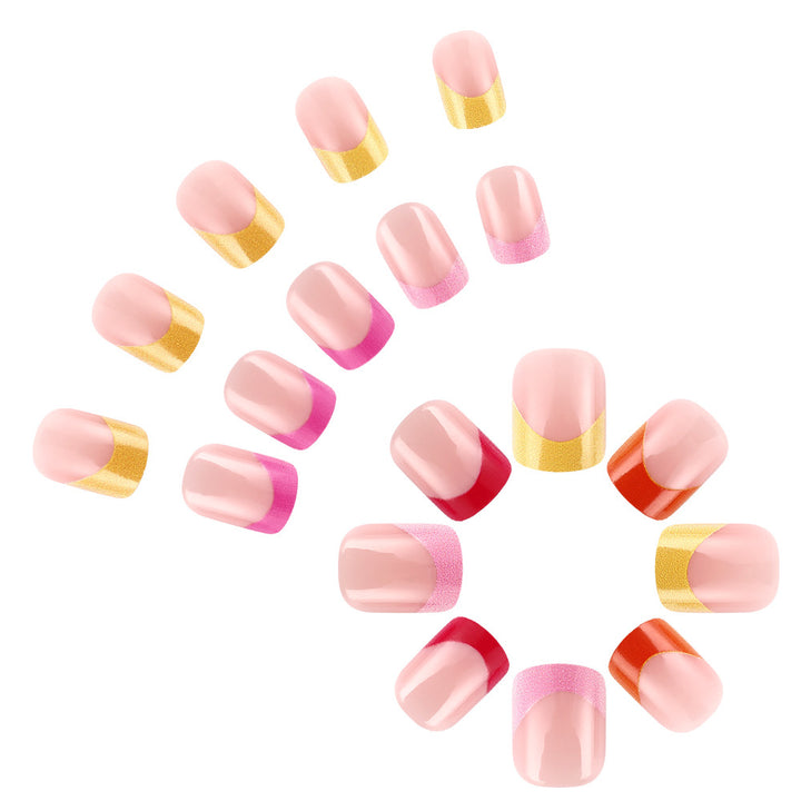 Colorful Ombre French Tip Press-On Nails Stornfield