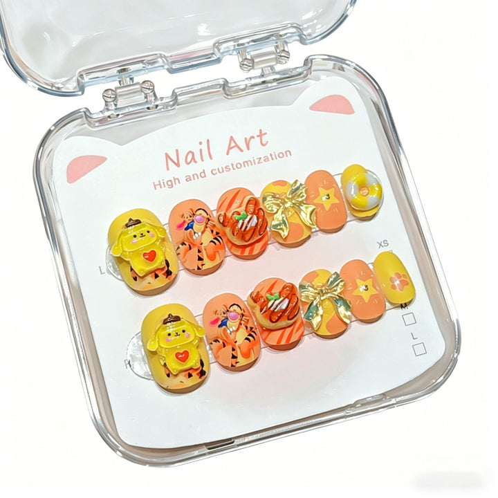 Customized Cartoon-Inspired Press-On Nail Art Set Stornfield