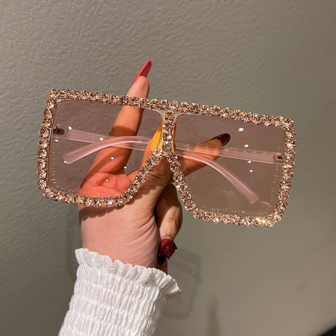 Women's Oversized Sunglasses with Sparkling Rhinestone Frame Stornfield