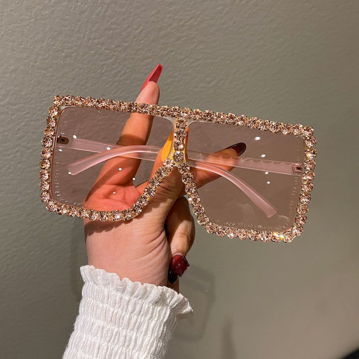 Women's Oversized Sunglasses with Sparkling Rhinestone Frame Stornfield