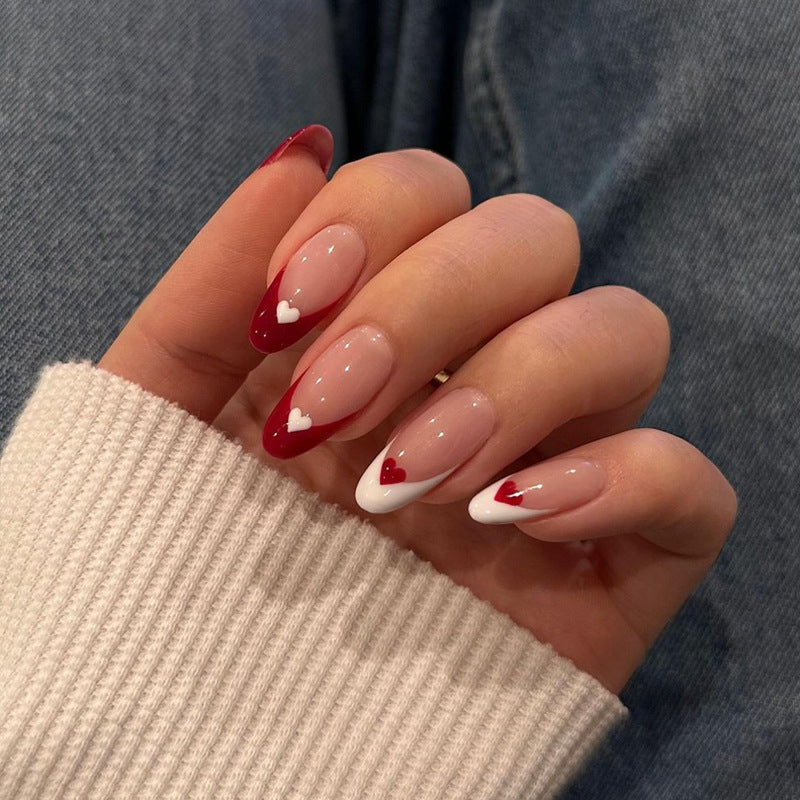 Decorative Heart-Embellished Press-On Nail Set Stornfield