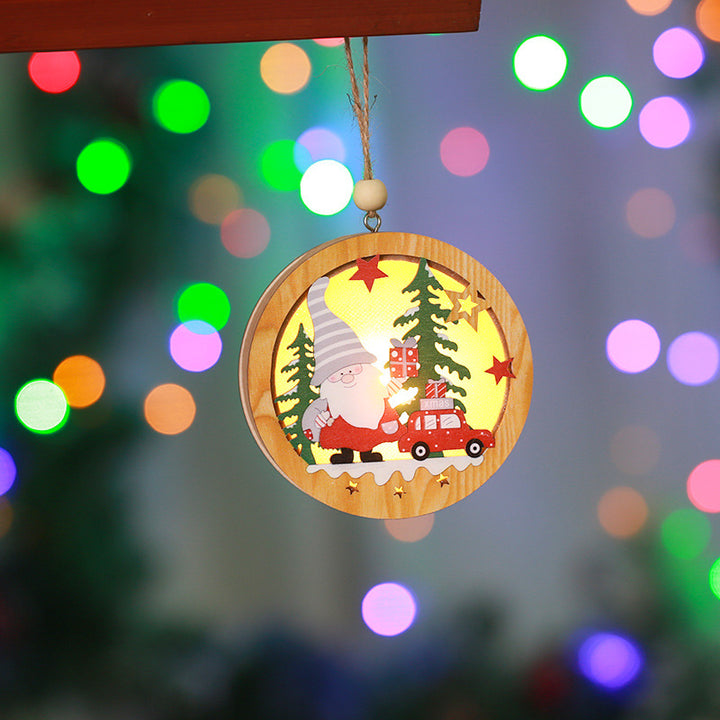 Decorative wooden star with Christmas motif Stornfield