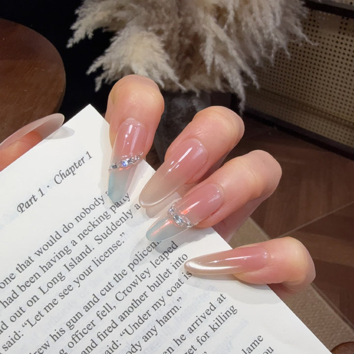 Elegant Stiletto Press-On Nail Set with Rhinestone Accents Stornfield