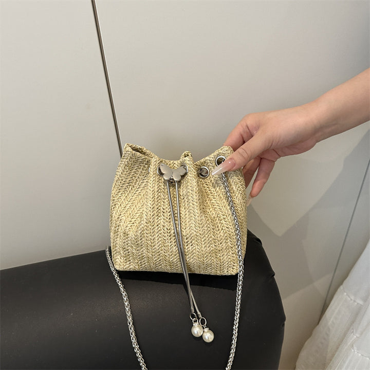 Elegant Woven Drawstring Mini Handbag Stornfield
