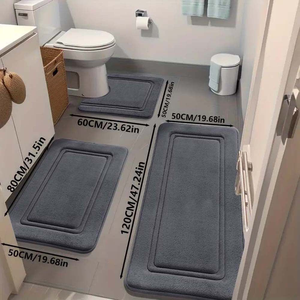 Luxurious Non-Slip Bathroom Rug Set