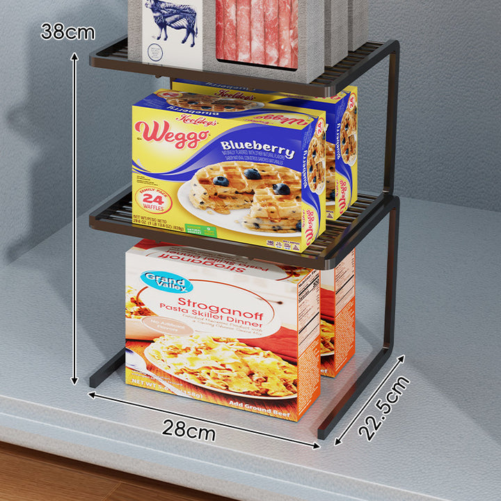 Triple-Tier Slim Slotted Countertop Pantry Shelf Organizer