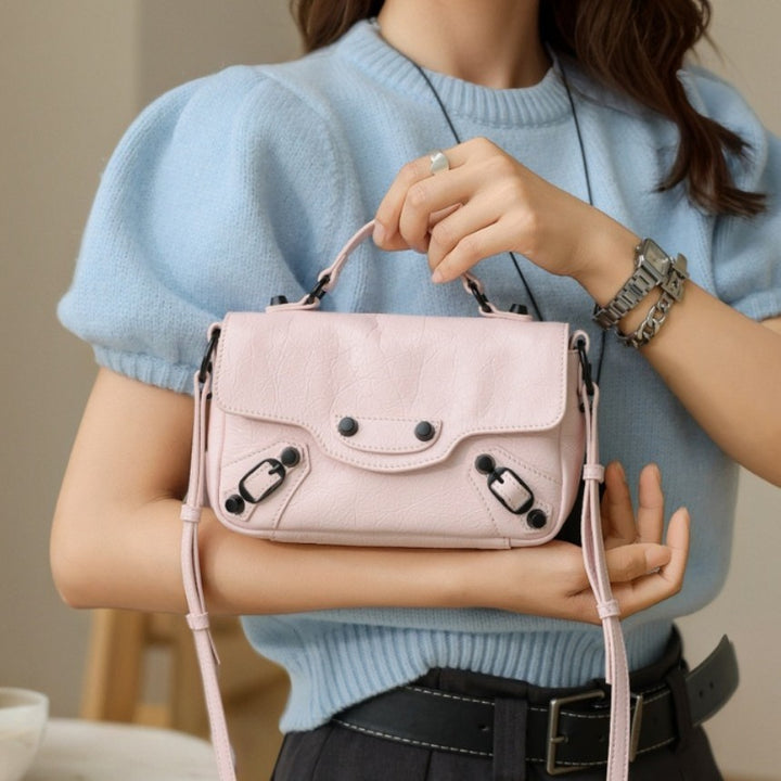 Mini Textured Top-Handle Convertible Crossbody Satchel