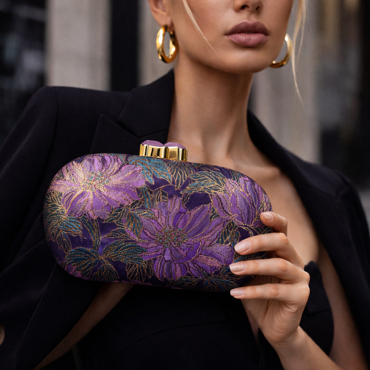 Embroidered Floral Clutch