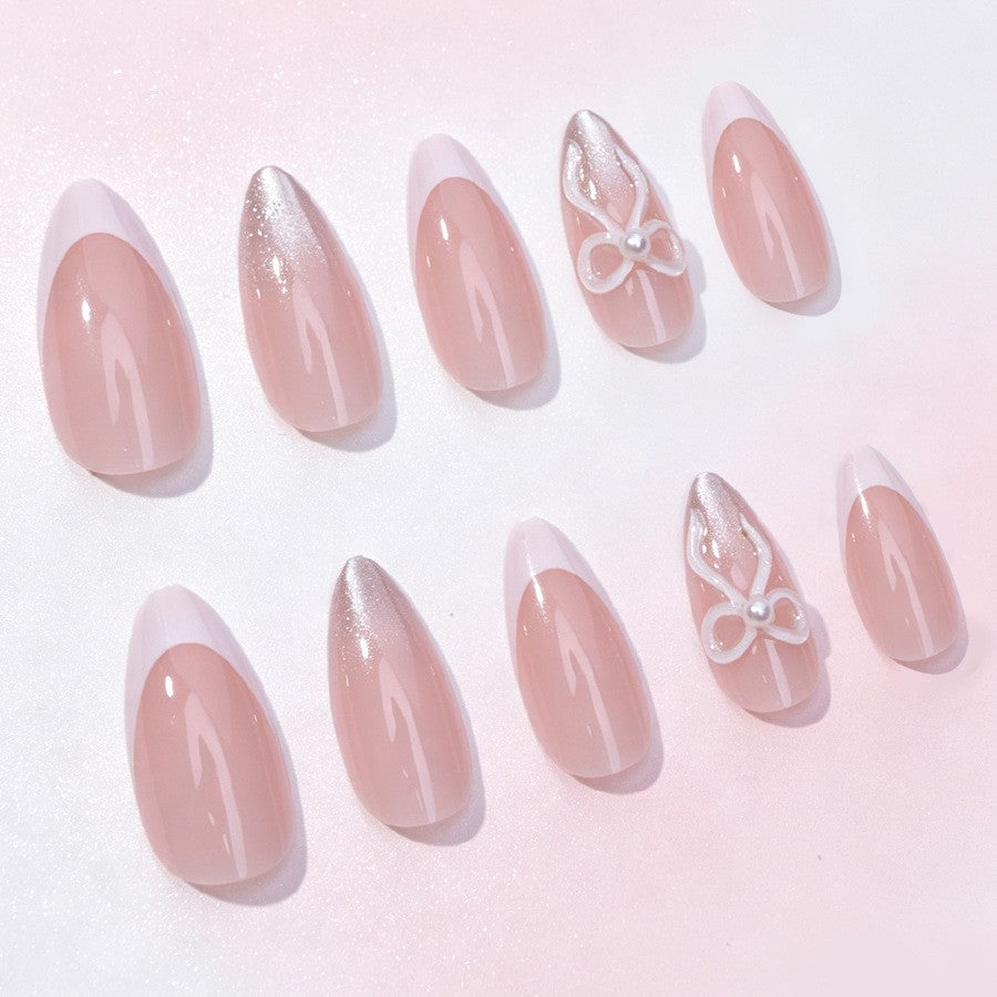 Artificial nail set with elegant tips and glitter accents Stornfield