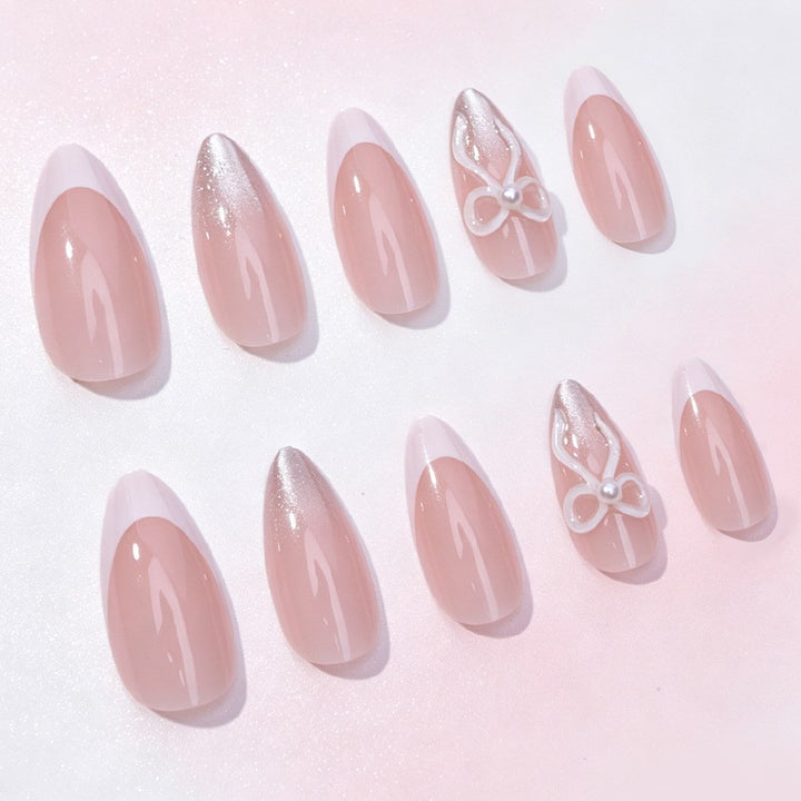 Artificial nail set with elegant tips and glitter accents Stornfield