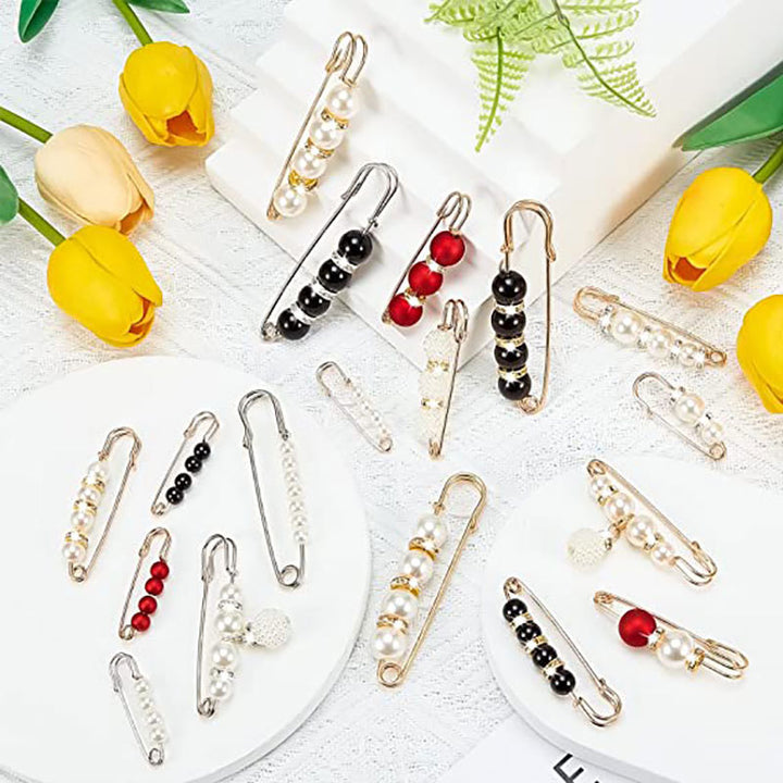 Decorative Pearl Beaded Safety Pins Stornfield